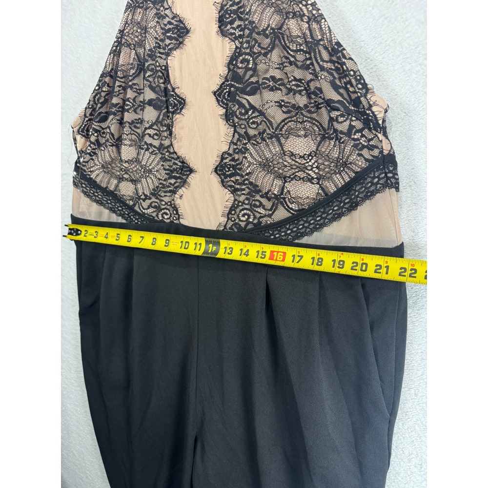 Charlotte Russe Plus Size 3X Black Lace Halter Jumpsuit RO-4817PLX NWT - Picture 5 of 11